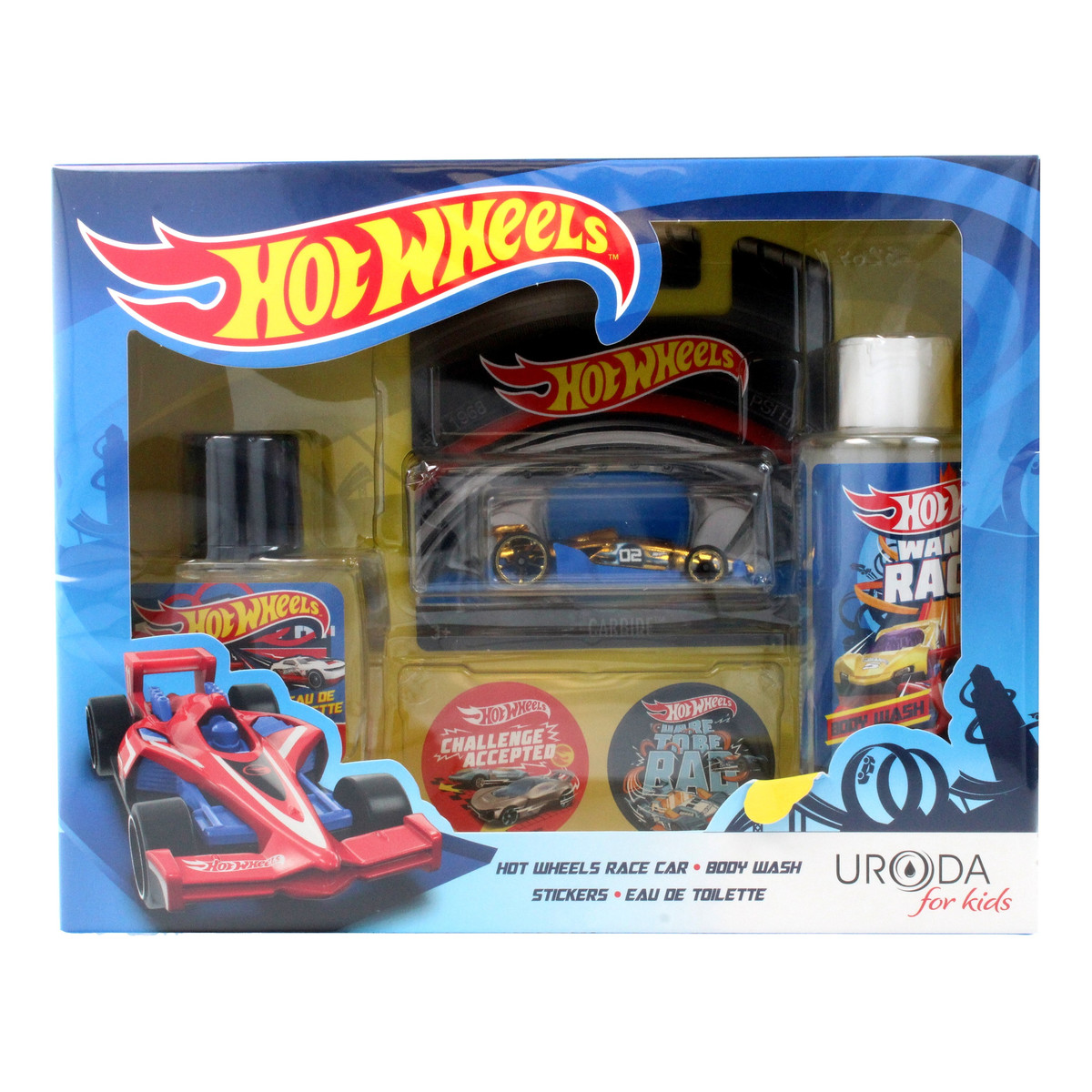Uroda for Kids zestaw prezentowy Hot Wheels (woda toaletowa 50ml+żel pod prysznic 2w1 150ml+resorak)