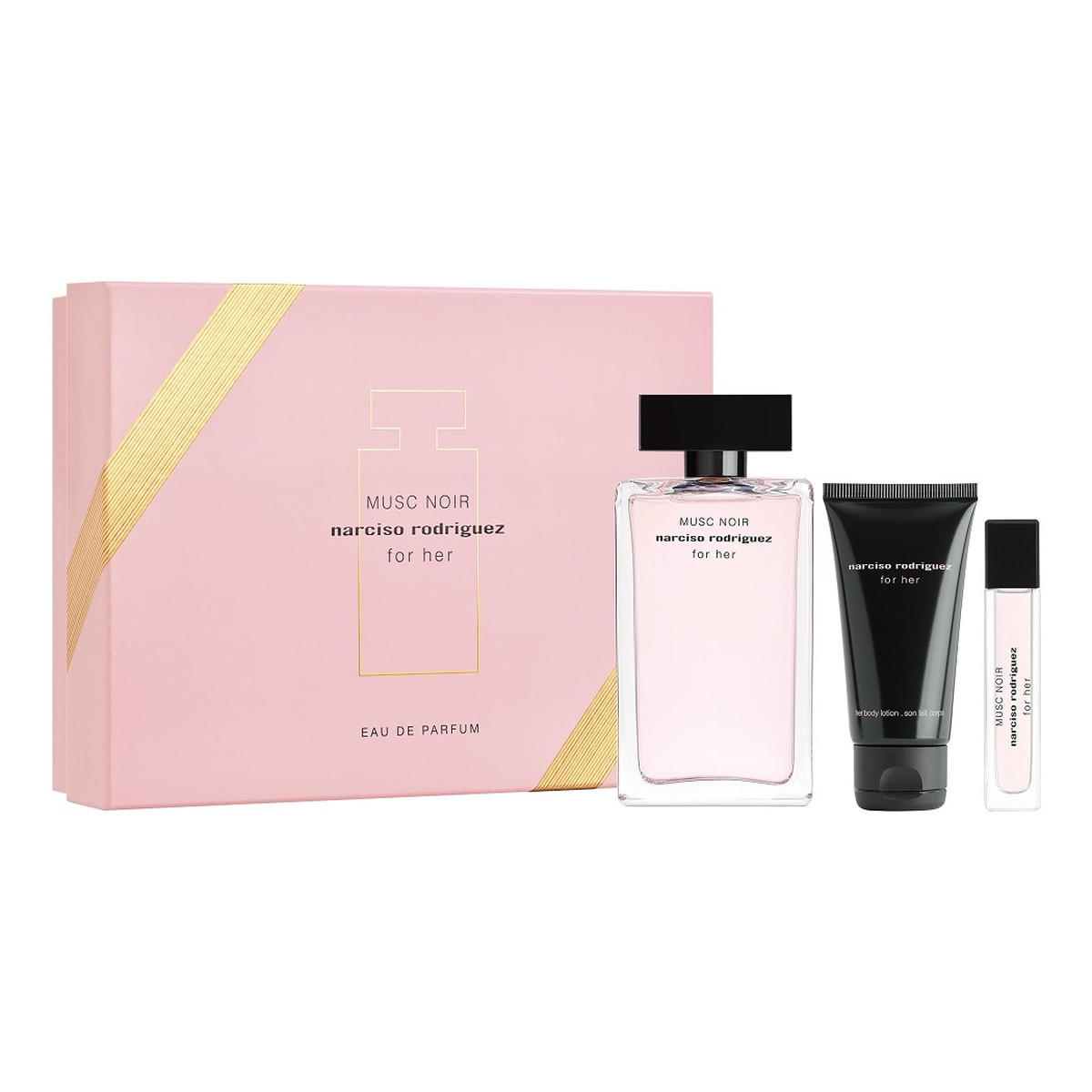 Narciso Rodriguez For Her Musc Noir Zestaw woda perfumowana spray 100ml + balsam do ciała 50ml + woda perfumowana spray 10ml