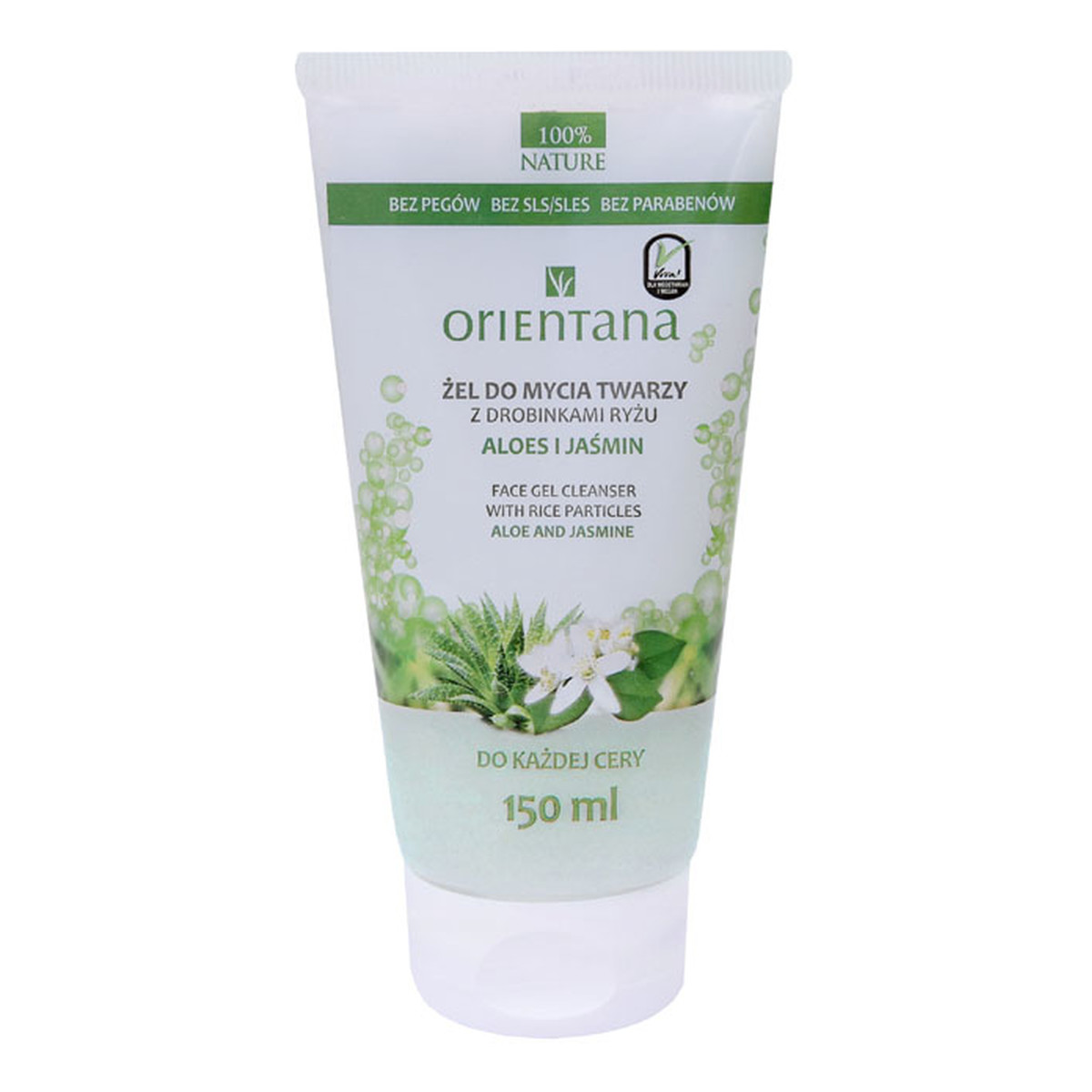 Orientana Żel do mycia twarzy z drobinkami ryżu aloes i jaśmin 150ml