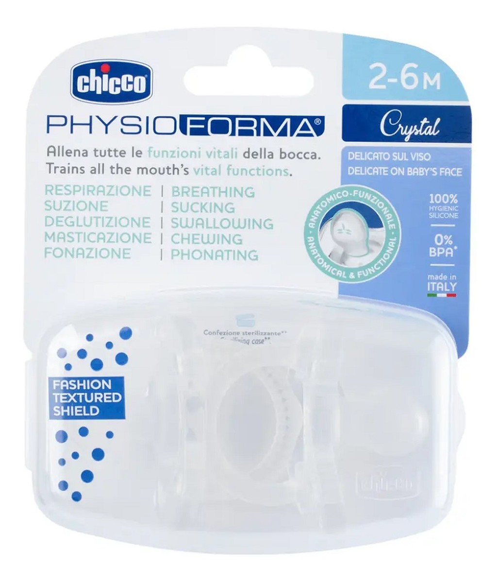 Physioforma soft smoczek silikonowy uspokajający 2-6m crystal 2szt.