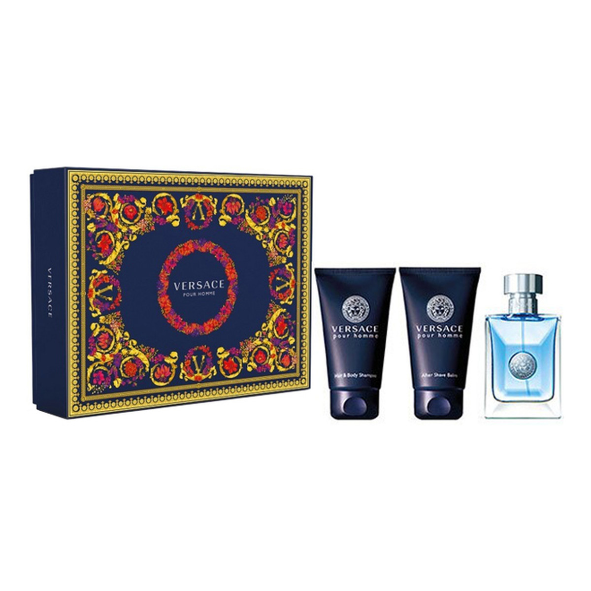 Versace Pour Homme Zestaw woda toaletowa spray 100ml + balsam po goleniu 50ml + żel pod prysznic 50ml