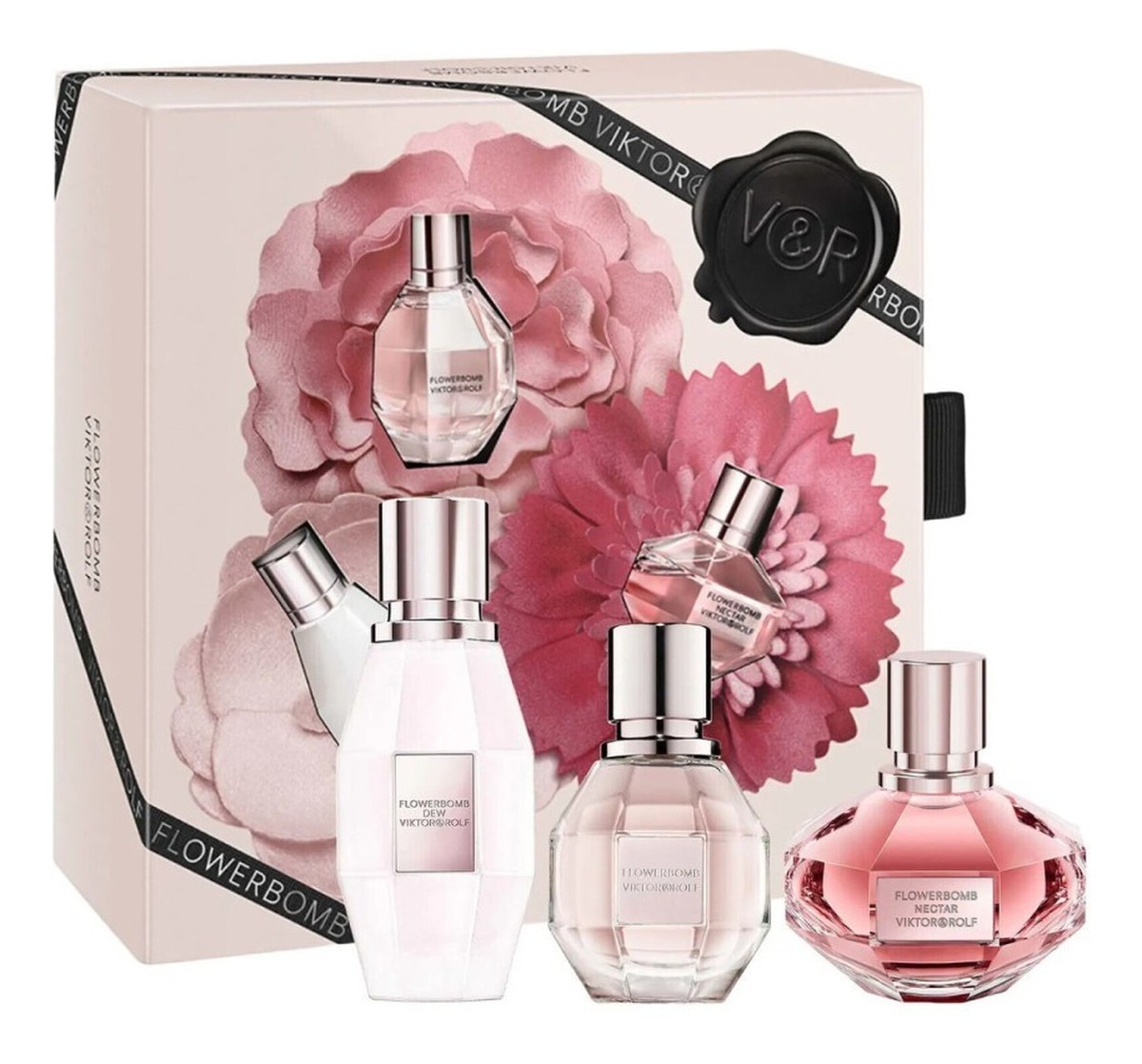 Zestaw flowerbomb woda perfumowana spray 7ml + flowerbomb ruby orchid woda perfumowana 7ml + flowerbomb nectar woda perfumowana 7ml