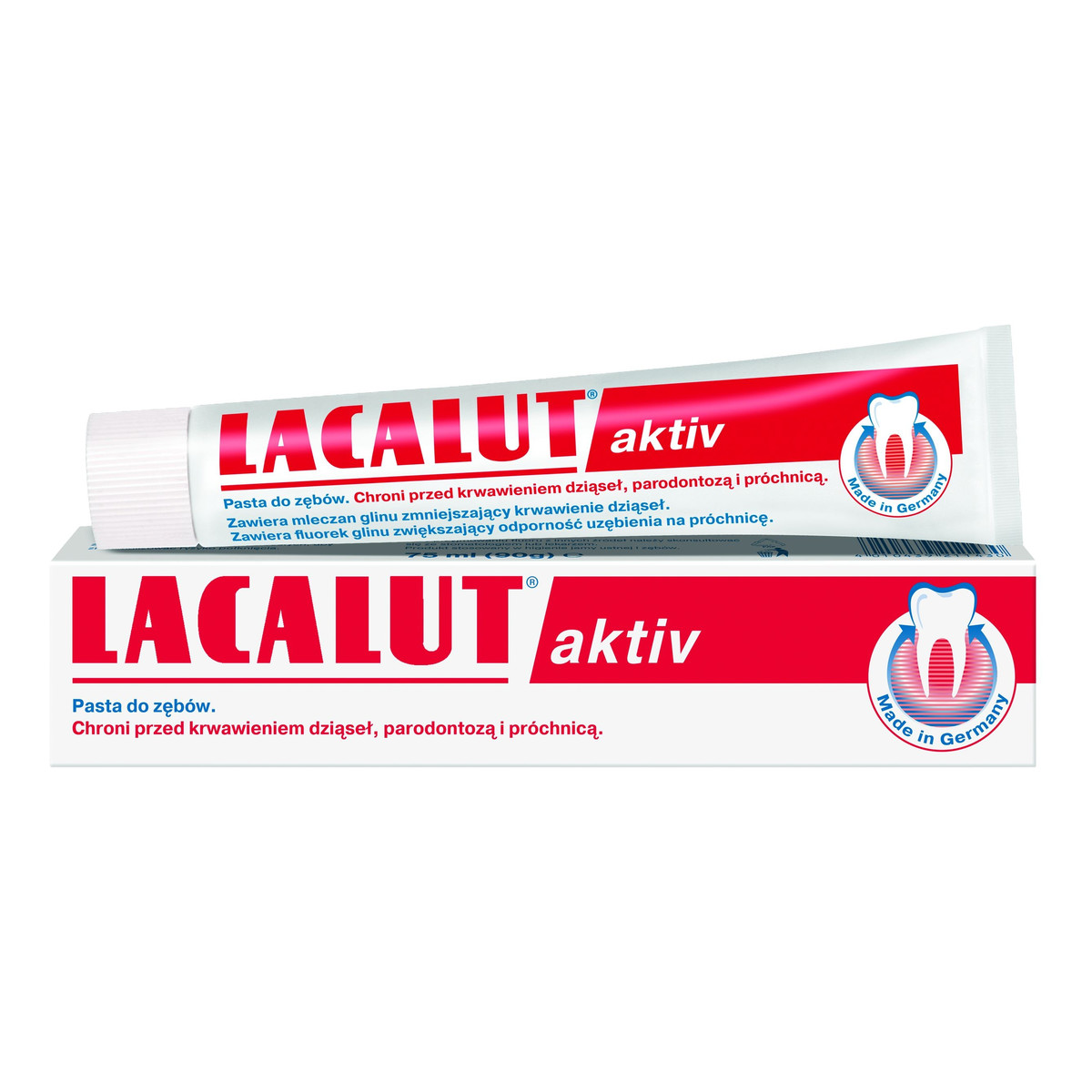 Lacalut Aktiv Pasta Do Zębów Przeciw Paradontozie i Próchnicy 75ml