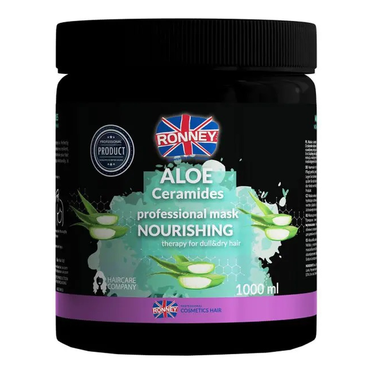 Ronney Aloe ceramides professional mask nourishing nawilżająca maska do włosów suchych i matowych 1000ml