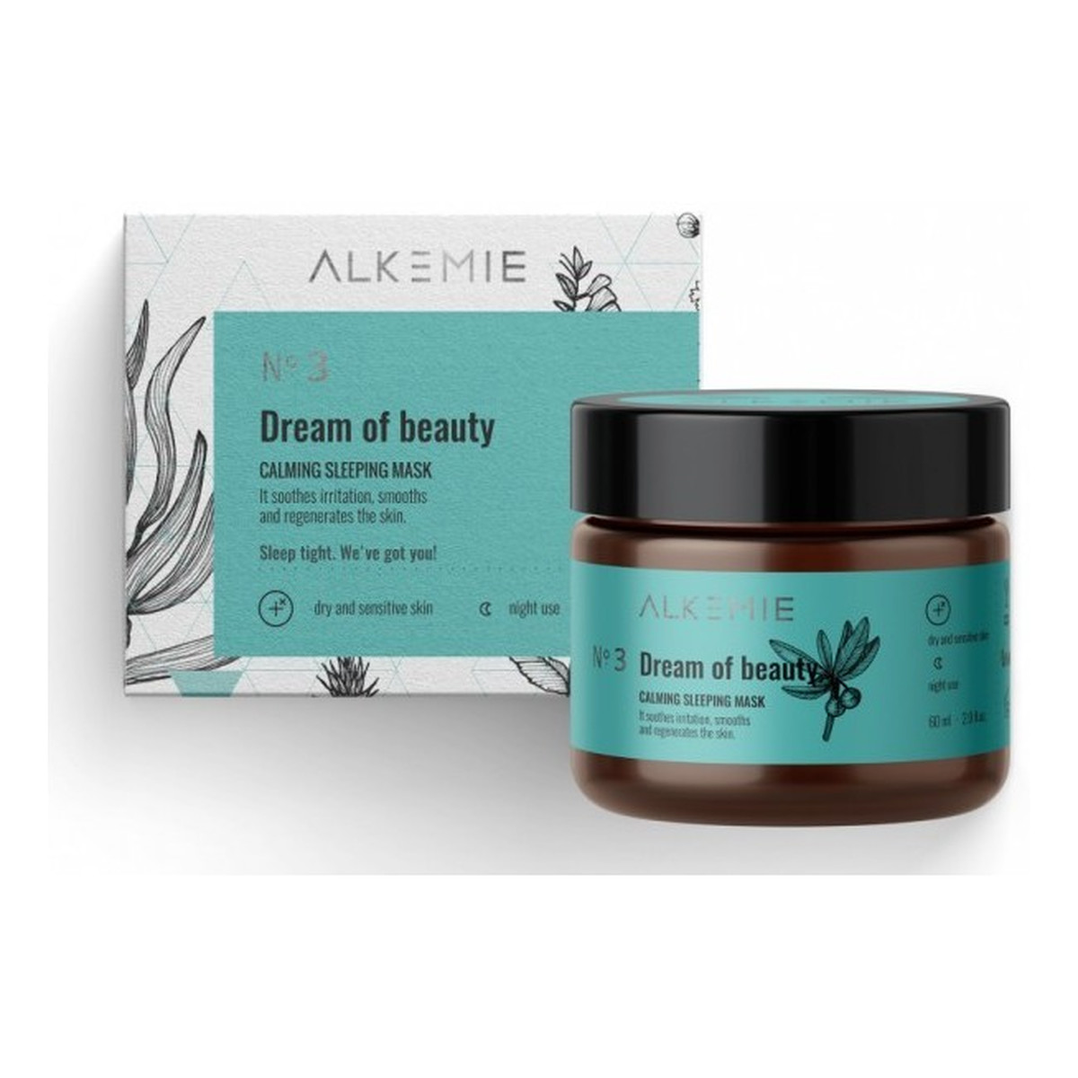 Alkemie No3 Dream Of Beauty łagodząca maska-krem na noc 60ml
