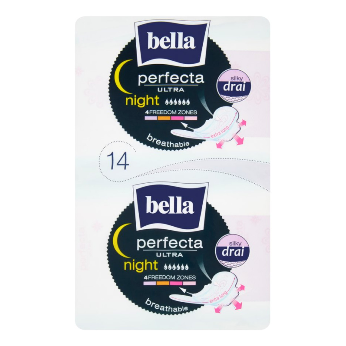Bella Perfecta Ultra Night Silky Drai Podpaski higieniczne 14 sztuk