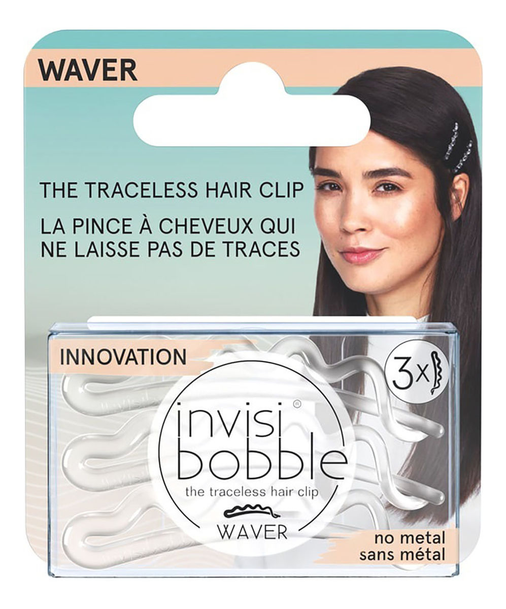 Waver The Traceless Hair Clip spinki do włosów Crystal Clear Black 3szt