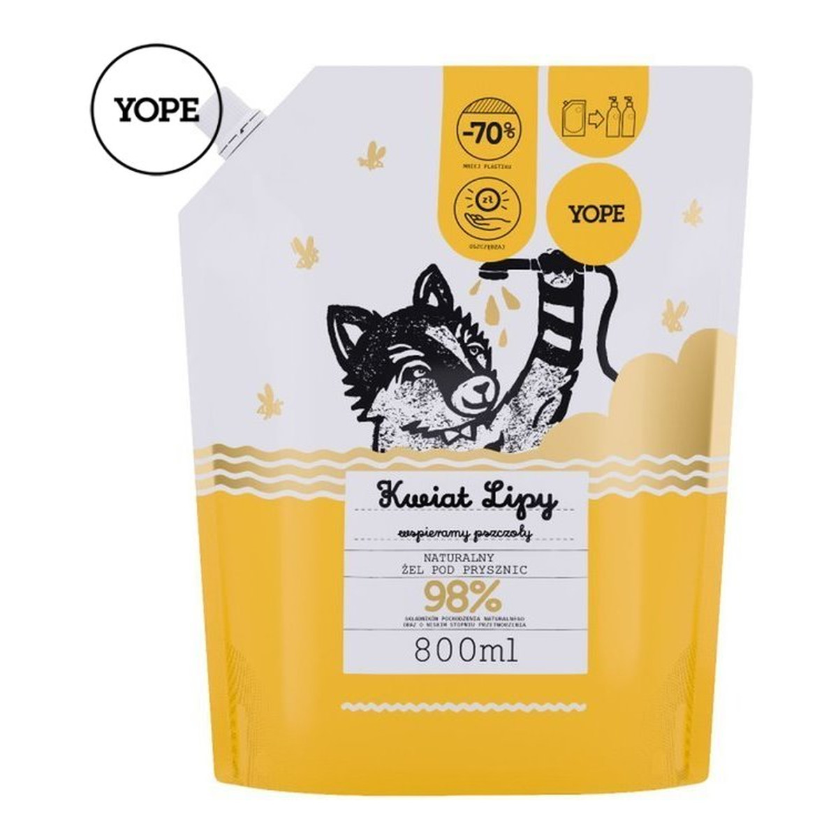 Yope Naturalny Żel pod Prysznic Kwiat Lipy refill zapas 800ml