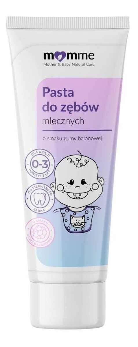 Pasta do zębów mlecznych o smaku gumy balonowej 0-3