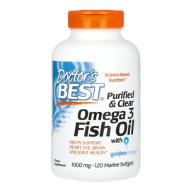 Purified clear omega 3 fish oil 1000 mg suplement diety 120 kapsułek