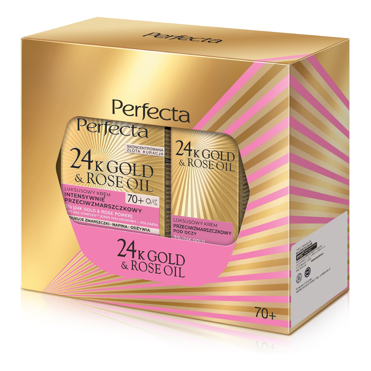 Dax PERFECTA 24K Gold & Rose Oil Zestaw prezentowy (krem na dzień i noc 70+ & krem pod oczy)