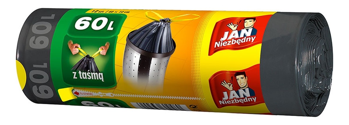 worki z taśmą ściągającą 60L 12szt