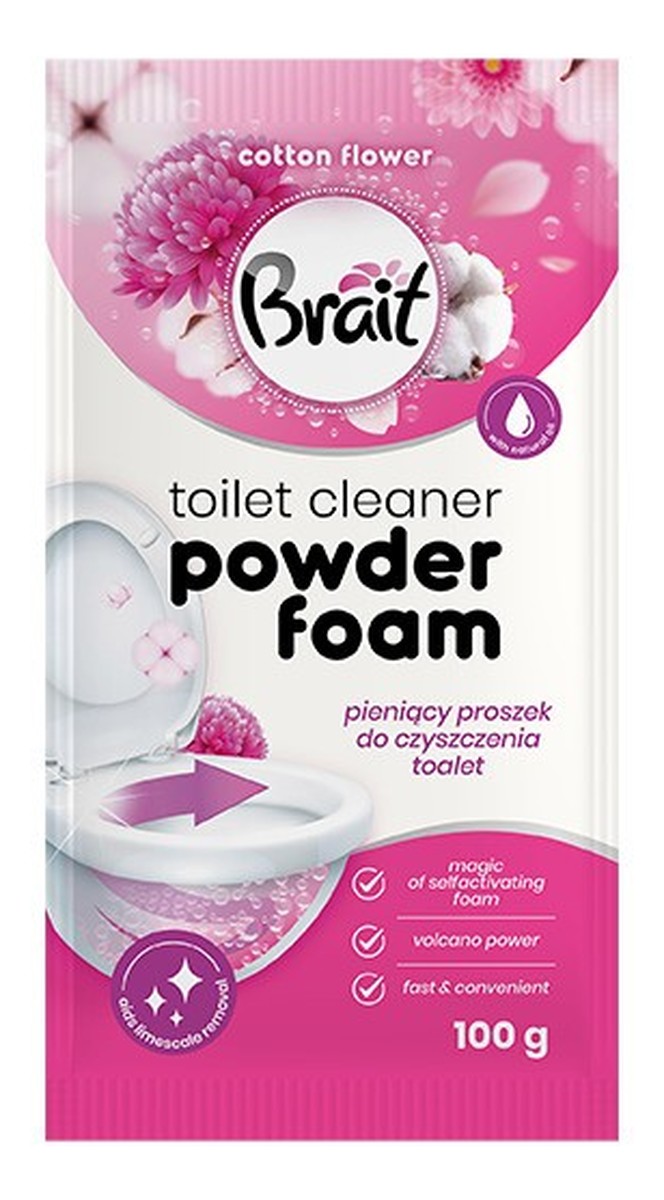 Brait wulkan pieniący proszek do czyszczenia toalet cotton flower