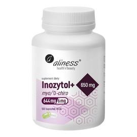 Inozytol myo/d-chiro 650mg + b6 suplement diety 100 kapsułek