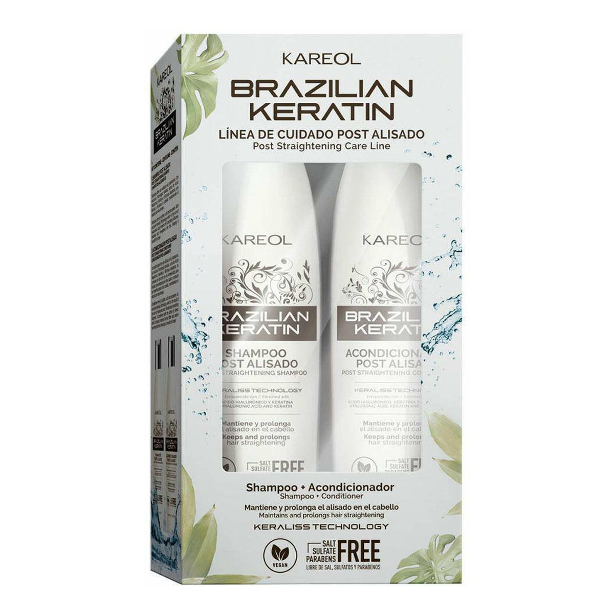 Kareol Brazilian keratin Zestaw Szampon i odżywka po keratynowym prostowaniu włosów 2x300ml 300ml