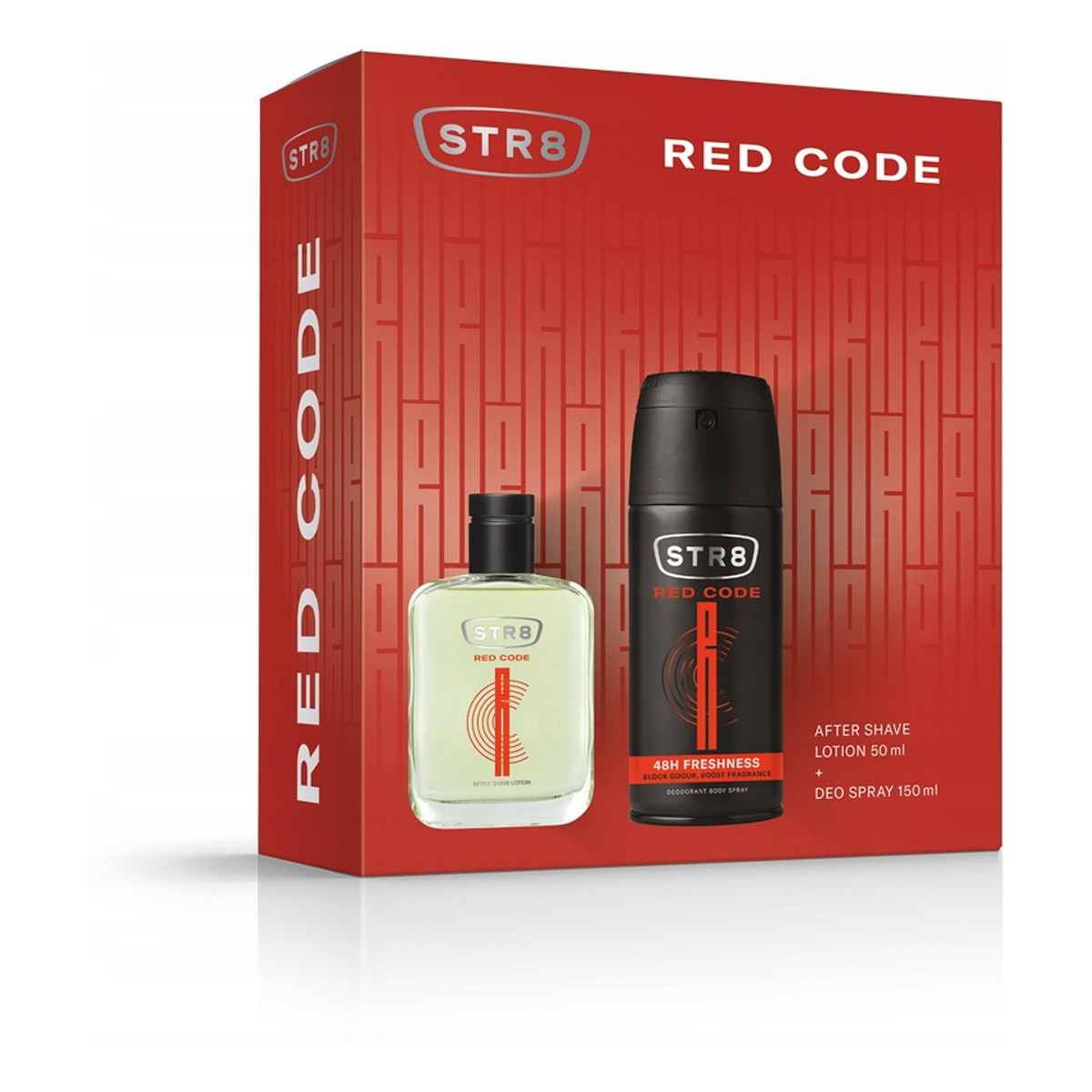 STR8 Red Code Zestaw prezentowy (dezodorant spray 150ml+płyn po goleniu 50ml) 200ml