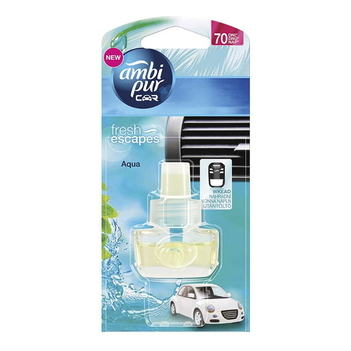 Ambi Pur Car Aqua odświeżacz powietrza do samochodu wkład 7ml