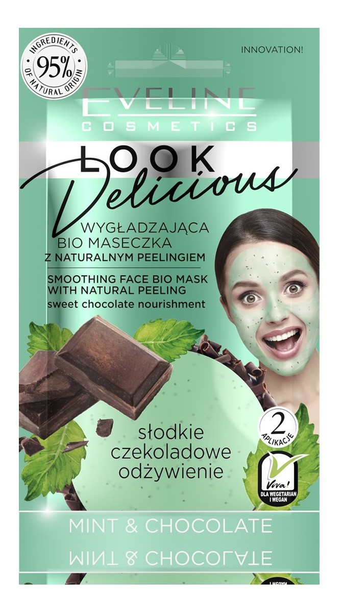 Wygładzająca Bio Maseczka z naturalnym peelingiem - Mint & Chocolate