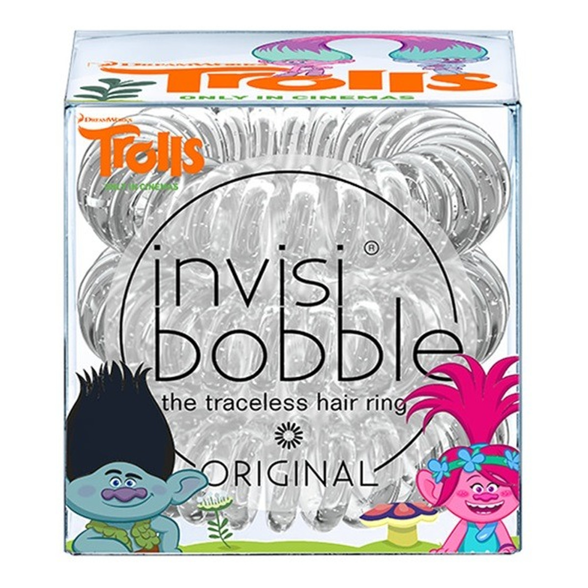 Invisibobble Original Trolls 3 gumki do włosów przezroczyste