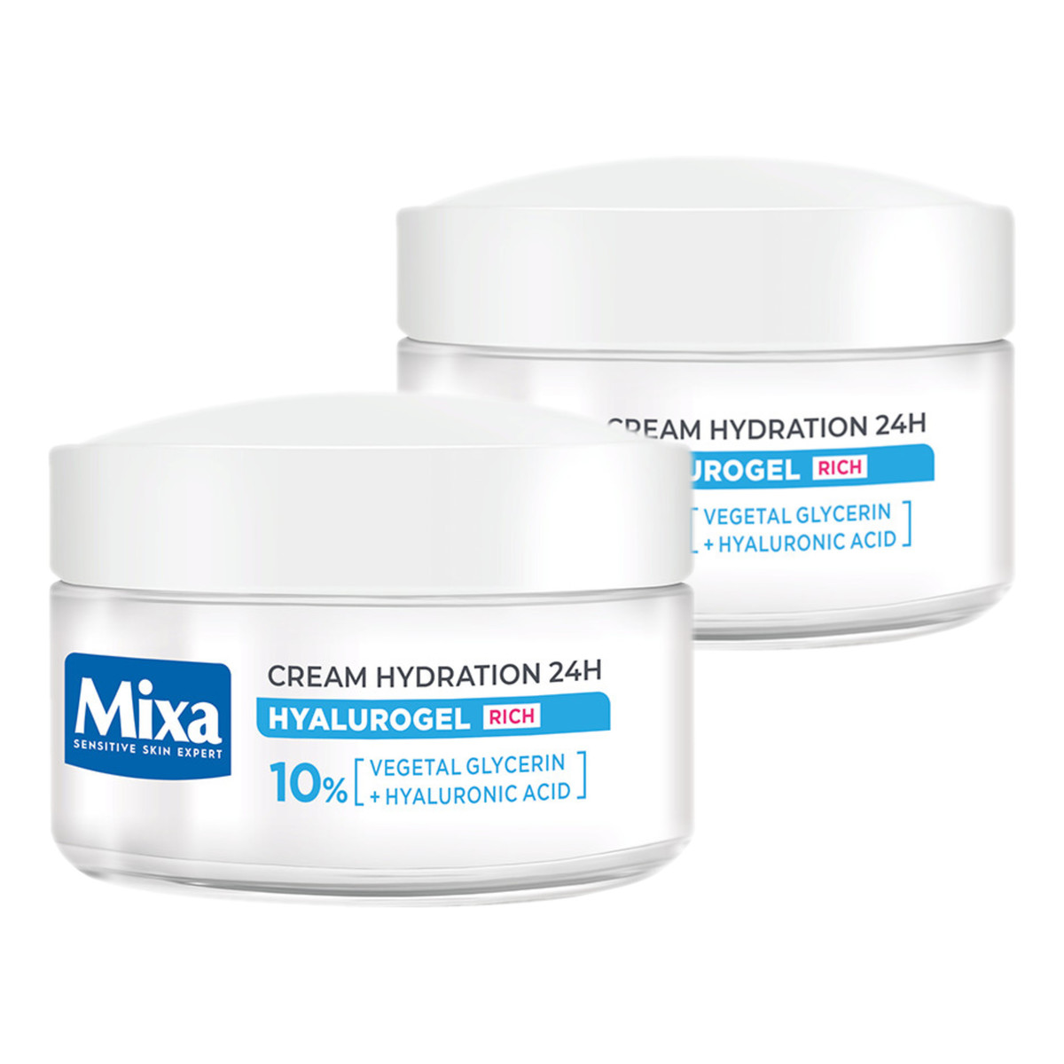 Mixa Hyalurogel Bogaty krem intensywnie nawilżający skóra wrażliwa odwodniona 2x50ml