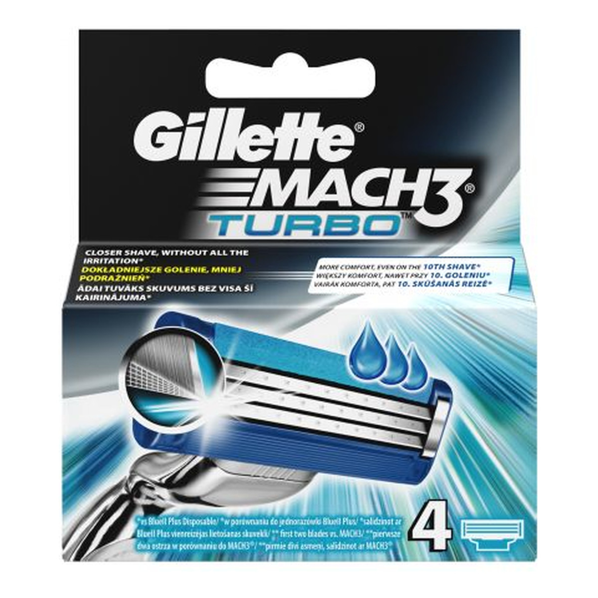 Gillette Gillette Mach 3 Turbo Wkłady 4 szt.