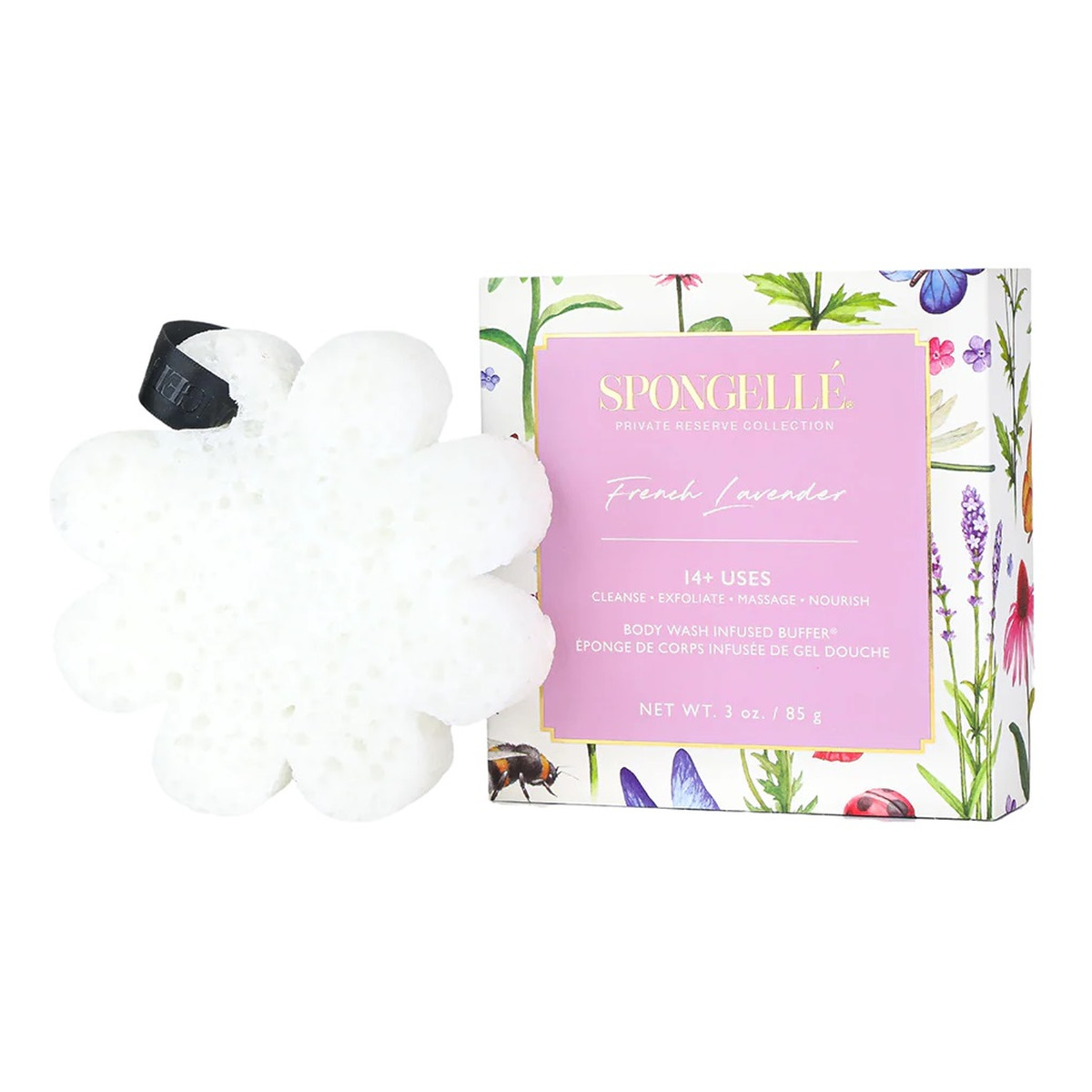 Spongelle Boxed Flower Gąbka nasączona mydłem do mycia ciała French Lavender