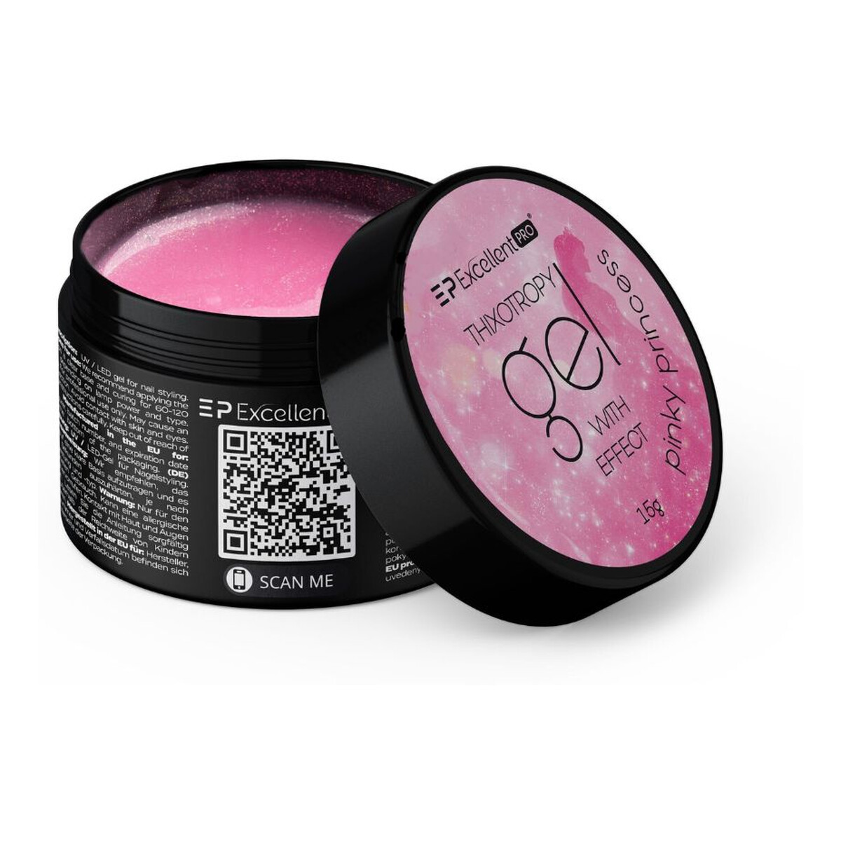 Excellent PRO Thixotropy Gel With Effect Żel budujący pinky princess 15g
