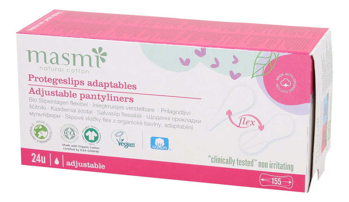 Wkładki higieniczne do stringów - 100% bawełny organicznej 24 szt.