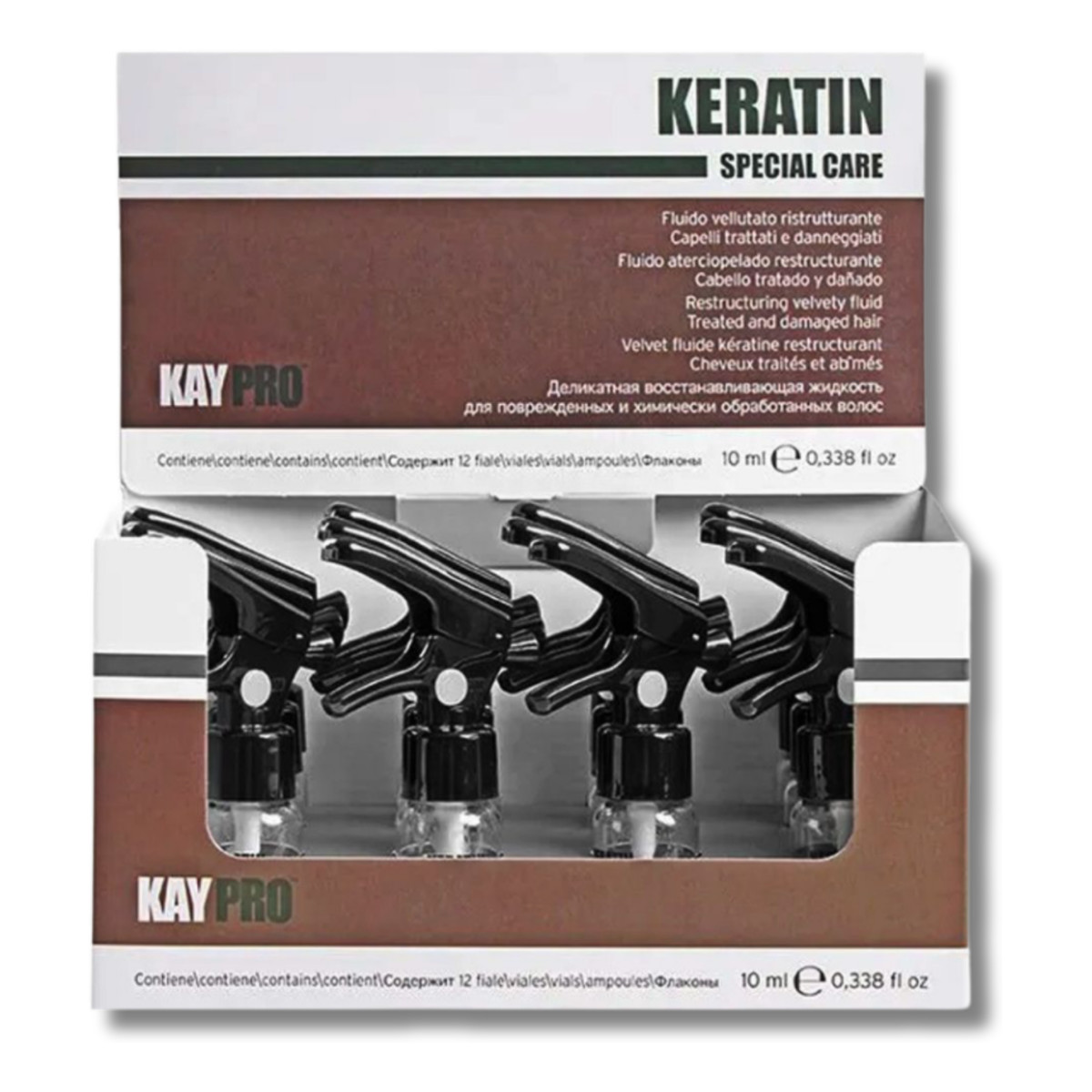 KayPro Keratin Filler Kuracja regenerującja z keratyną i kolagenem, 12x10ml