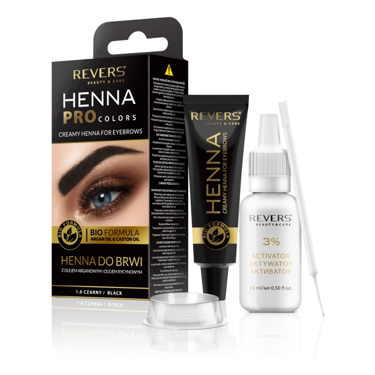 Revers Pro Colors Henna Do Brwi Z Olejem Arganowym I Olejem Rycynowym