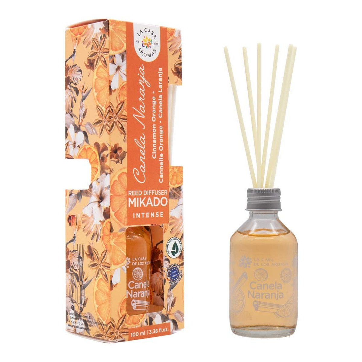 La Casa De Los Aromas Mikado intense patyczki zapachowe cynamon i pomarańcza 100ml