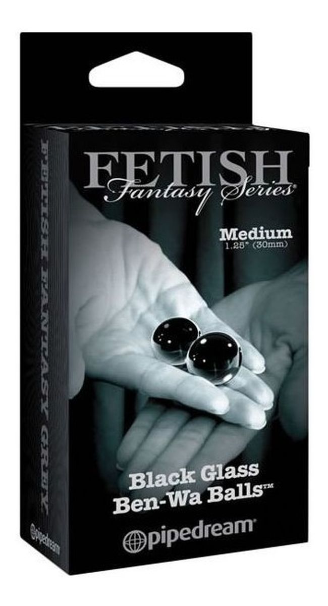 Fetish Fantasy Series Black Glass Ben-Wa Balls kulki gejszy szklane Medium