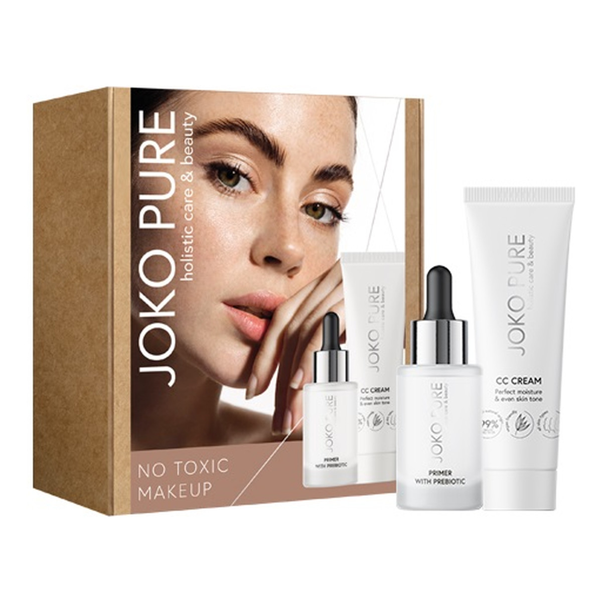 Joko Pure Holistic Care & Beauty Zestaw baza pod makijaż z prebiotykiem 10ml + nawilżający krem cc do twarzy 30ml