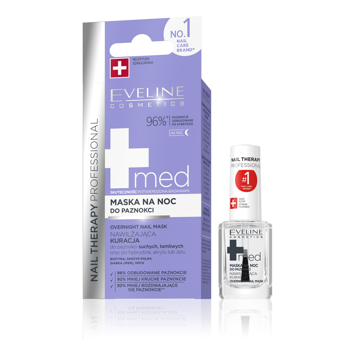 Eveline Nail Therapy Professional Med+ Maska na noc do paznokci 12ml