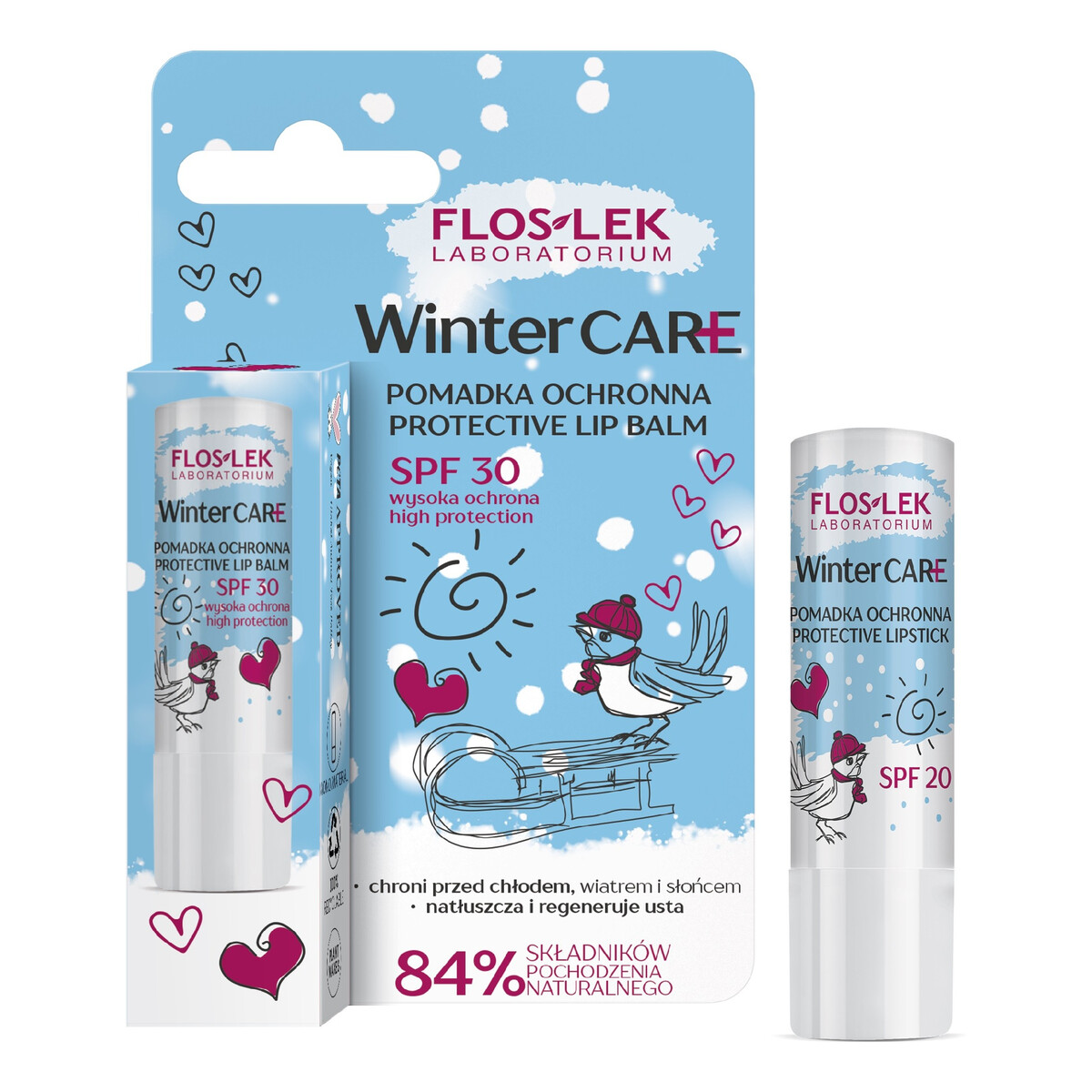 FlosLek Winter Care Pomadka ochronna z filtrem SPF 4g