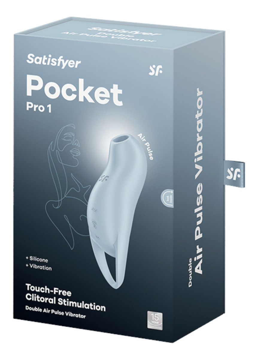 Pocket Pro Ładowalny stymulator łechtaczki z falami powietrza Blue