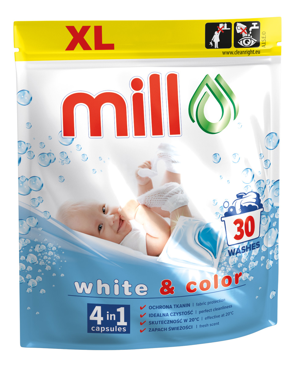 Kapsułki 4w1 do prania białych i kolorowych tkanin 30 szt.
