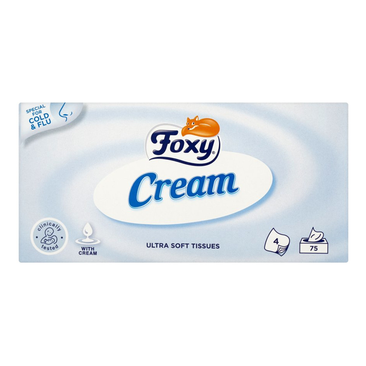 Foxy Cream Ultra miękkie chusteczki 4 warstwy 75 szt.
