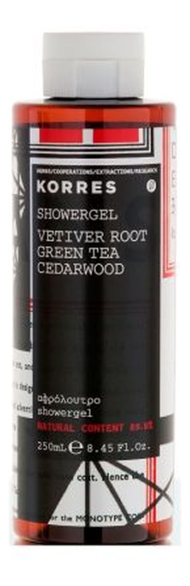 KORRES Vetiver Root Green Tea Cedarwood Showergel Żel pod prysznic dla mężczyzn o zapachu wetiweru, zielonej herbaty i drzewa sandałowego