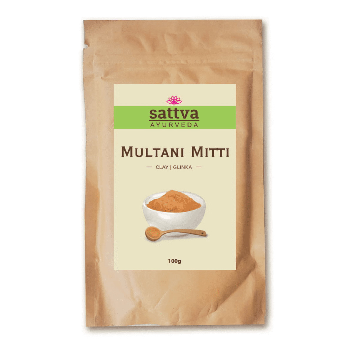 Sattva Clay rozjaśniająca glinka do twarzy multani mitti 100g