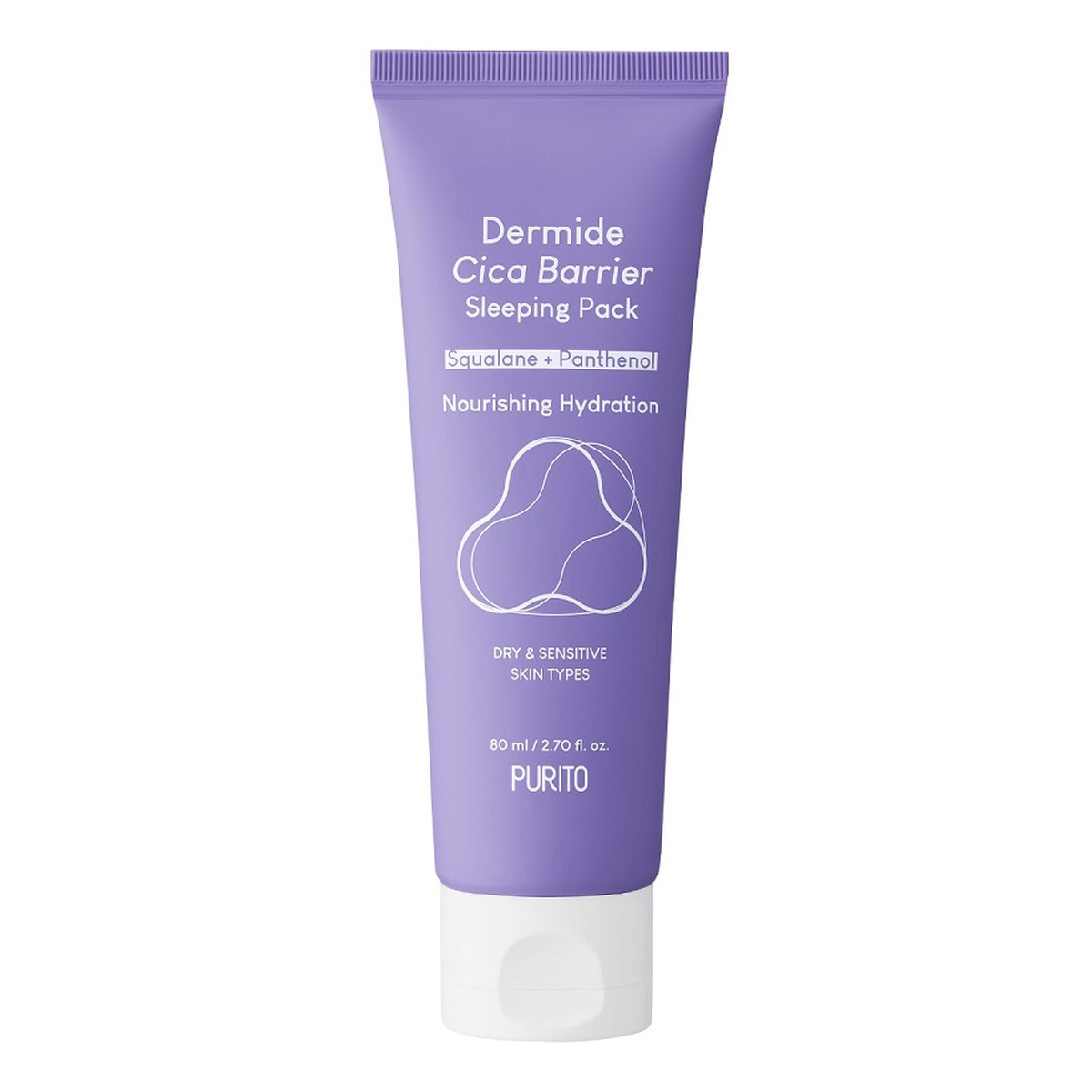 Purito Dermide Cica Barrier Sleeping Pack Krem regenerujący na noc z ekstraktem z wąkroty azjatyckiej 80ml