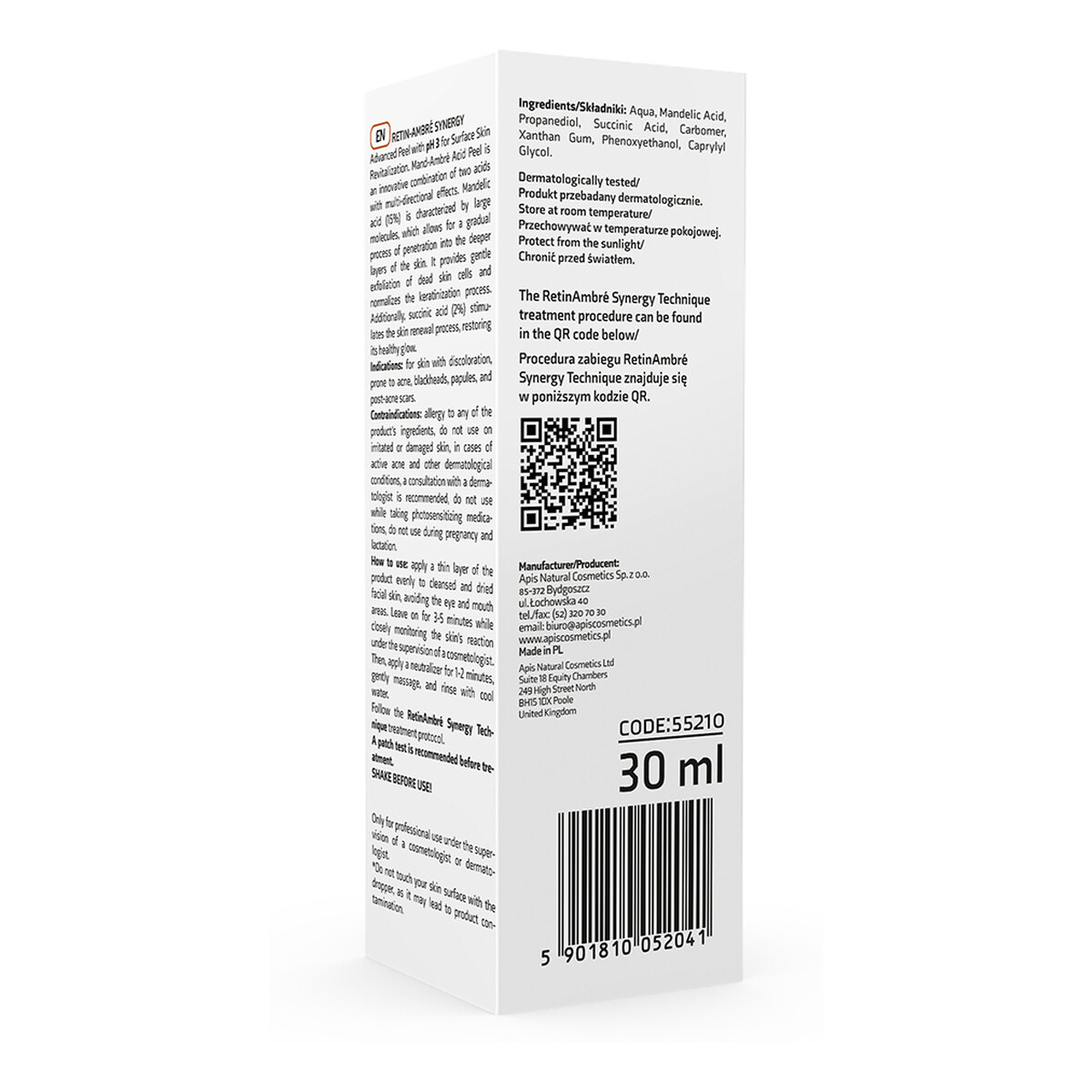 Apis Retin - Ambre Synergy Kwas Migdałowy 15% & Kwas Bursztynowy 2% 30ml