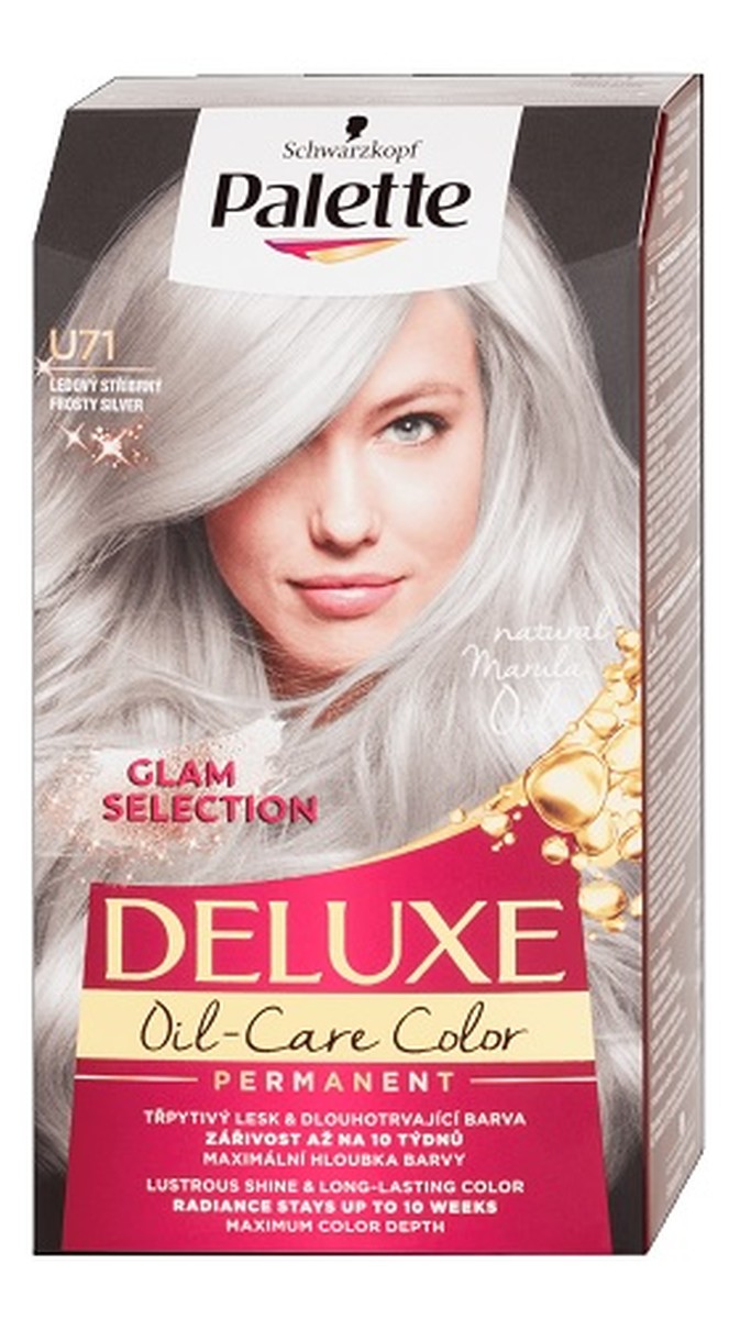 Deluxe oil-care color farba do włosów trwale koloryzująca z mikroolejkami u71 mroźne srebro