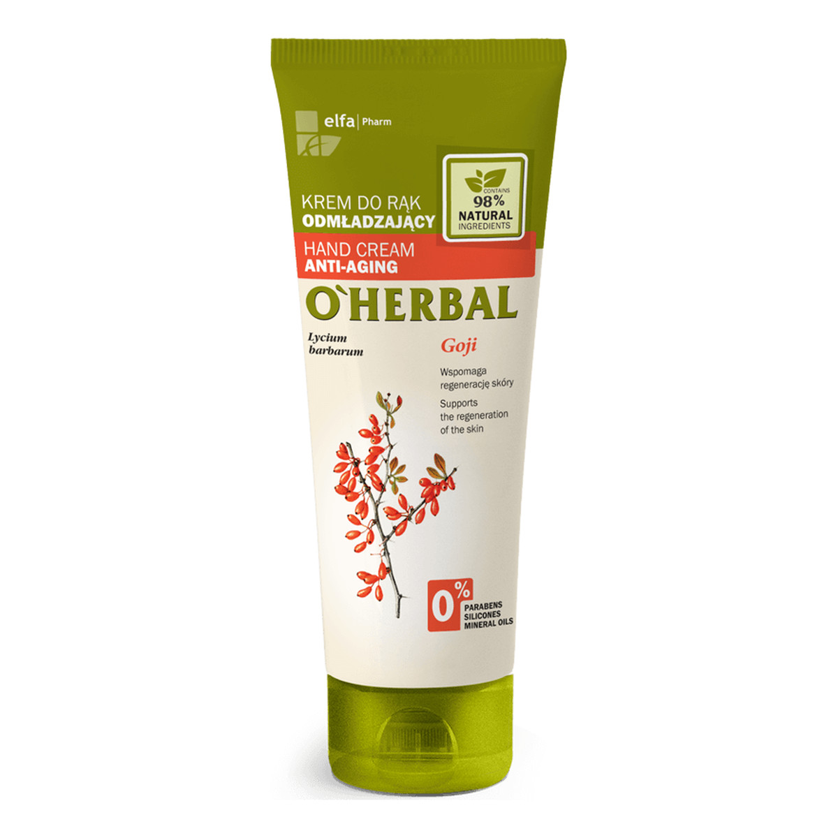 O'Herbal Elfa Pharm odmładzający krem do rąk ekstrakt z jagód Goji 75ml