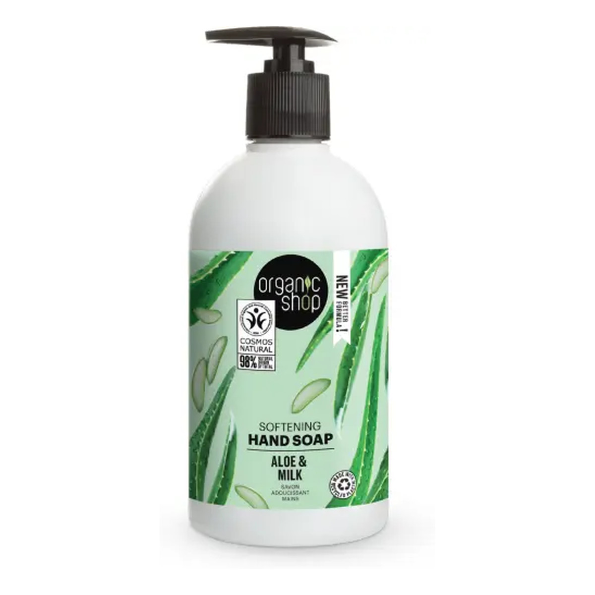 Organic Shop Barbadoski Aloes Organiczne Mydło w Płynie Do Rąk Zmiękczające 500ml
