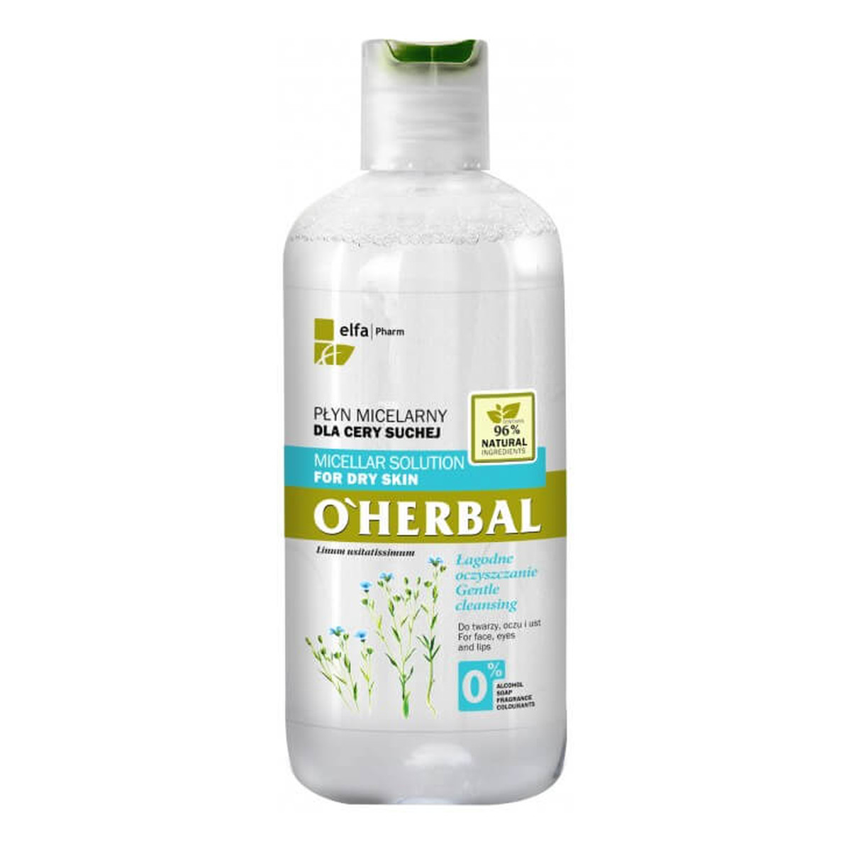 O'Herbal Elfa Pharm płyn micelarny dla cery suchej z ekstraktem z lnu 250ml