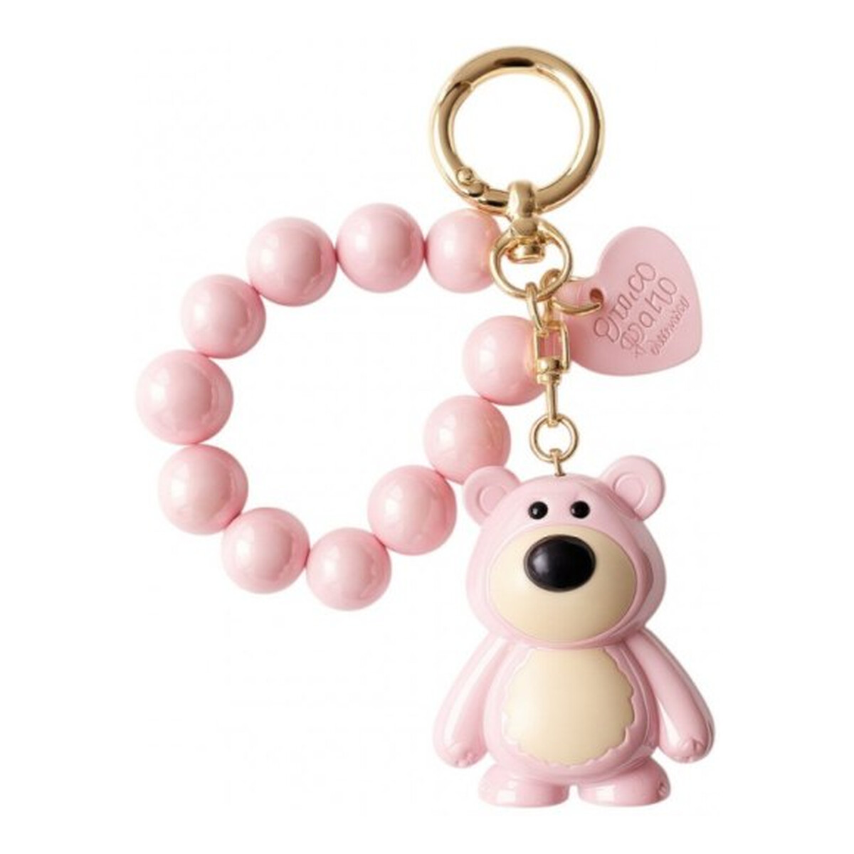 Ecarla Brelok Do Kluczy Miś Z Koralikami Różowy BRL366R