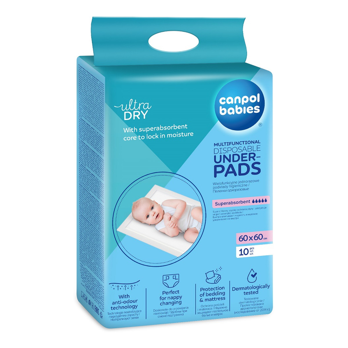 Canpol Babies Wielofunkcyjne podkłady higieniczne 60x60cm 10szt