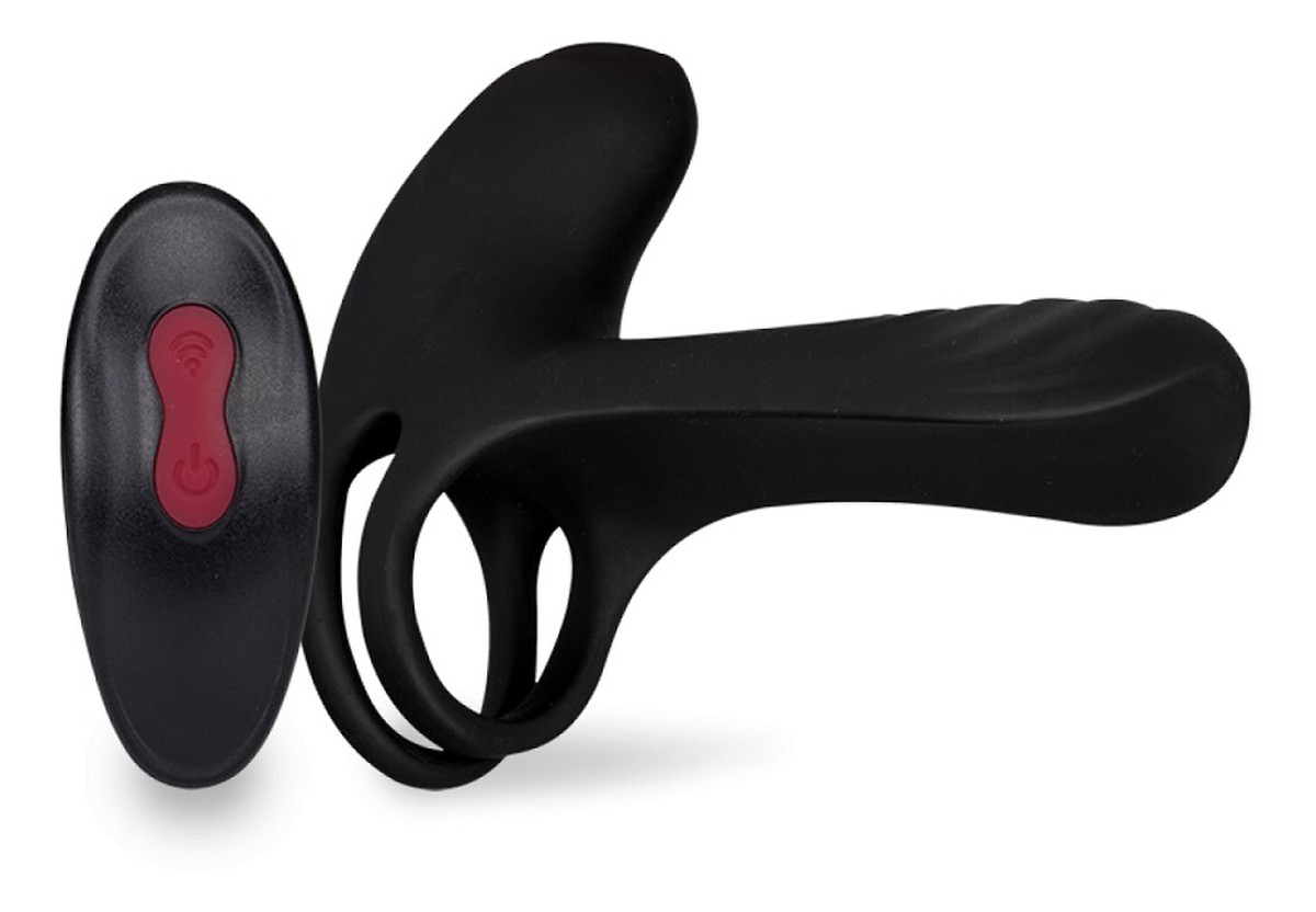 Frank-rtc nakładka na penisa zdalnie sterowana z 9 trybami wibracji black