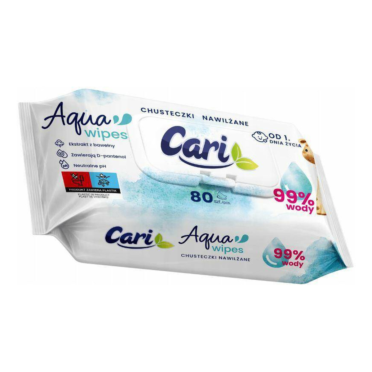 Cari Aqua Wipes Chusteczki Baby nawilżane wodne